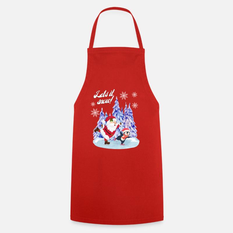 TEMPS DE PATINAGE D’HIVER - Tablier de cuisine - rouge