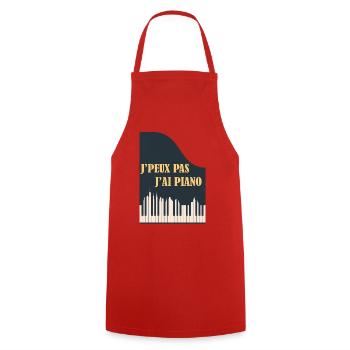J'Peux Pas J'Ai Piano Cadeau Orchestre Pianiste - Tablier de cuisine - rouge - Devant - AI Model Male 185 dark (185cm)