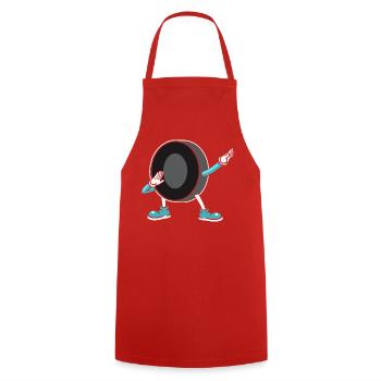 Eishockey - Cooking Apron - red - Front - AI Model Male 185 dark (185cm)