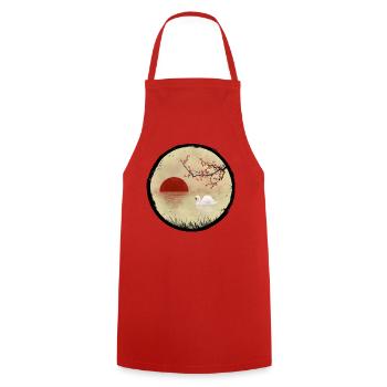 Swan Lake - Cooking Apron - red - Front - AI Model Male 185 dark (185cm)