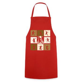 Badminton - Cooking Apron - red - Front - AI Model Male 185 dark (185cm)
