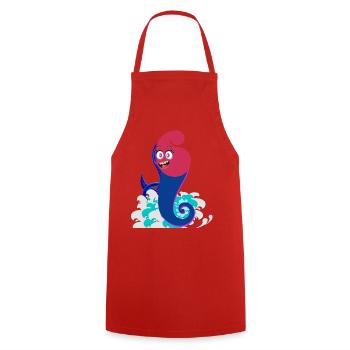 Surfy Spiral Spirit - Cooking Apron - red - Front - AI Model Male 185 dark (185cm)