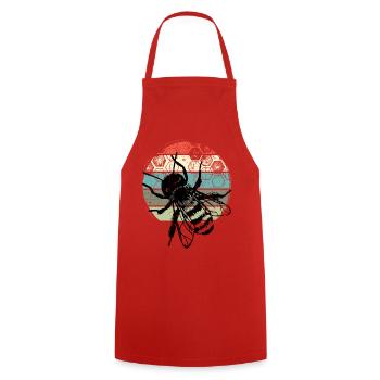 Retro Mosquito Circle - Kochschürze - Rot - Vorne - AI Model Male 185 dark (185cm)