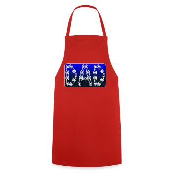 PAPA VÉLO - VÉLO - CHAÎNE - Tablier de cuisine - rouge - Devant - AI Model Male 185 dark (185cm)