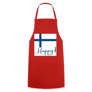 DRAPEAU FINLANDAIS - SIGNE HEUREUX - Tablier de cuisine - rouge - Devant - AI Model Male 185 dark (185cm)