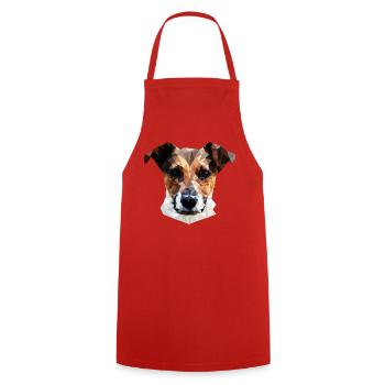 Jack Russell Terrier Hund Polygon - Kochschürze - Rot - Vorne - AI Model Male 185 dark (185cm)