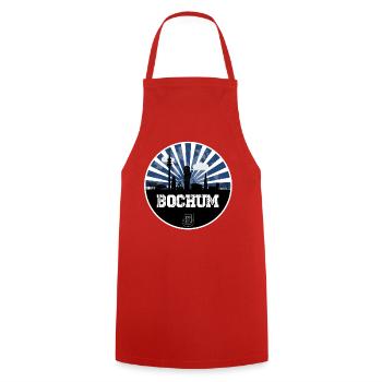 Bochum Skyline Home Game - Cooking Apron - red - Front - AI Model Male 185 dark (185cm)