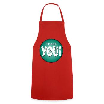 Thank you - GRATEFUL THANKS - RELATIONSHIP - Cooking Apron - red - Front - AI Model Male 185 dark (185cm)