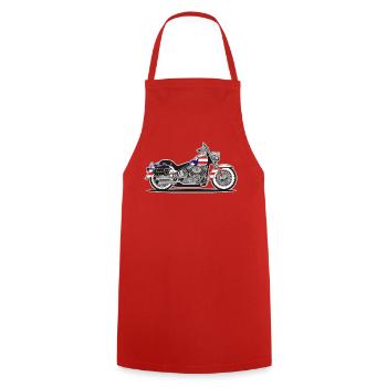 Moto Patriot américaine avec drapeau - Tablier de cuisine - rouge - Devant - AI Model Male 185 dark (185cm)