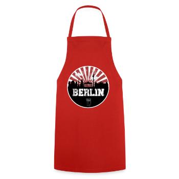 Berlin Skyline Home Game - Cooking Apron - red - Front - AI Model Male 185 dark (185cm)