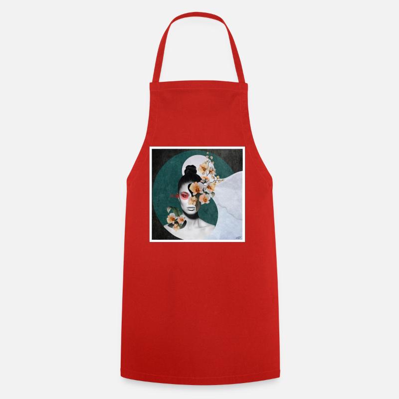 Flowers inside POSTER - Cooking Apron - red