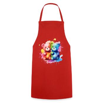 Love is a Bear Necessity - Cooking Apron - red - Front - AI Model Male 185 dark (185cm)