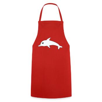 Dolphin Dolphins - Cooking Apron - red - Front - AI Model Male 185 dark (185cm)