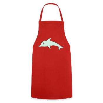 Dolphin Dolphins - Cooking Apron - red - Front - AI Model Male 185 dark (185cm)