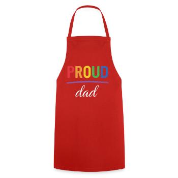 LGBT Proud Dad - Pride Month - Cooking Apron - red - Front - AI Model Male 185 dark (185cm)