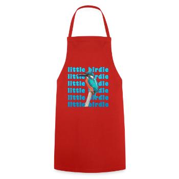 Kingfisher - beautiful blue bird - watercolor painting - Cooking Apron - red - Front - AI Model Male 185 dark (185cm)