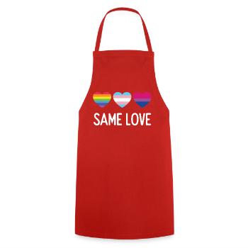 Pride Month LGBTQ - Gleiche Liebe - Kochschürze - Rot - Vorne - AI Model Male 185 dark (185cm)