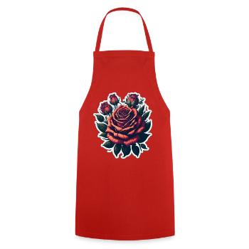 Rose - Tablier de cuisine - rouge - Devant - AI Model Male 185 dark (185cm)