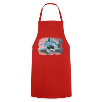 The dream of the island - Cooking Apron - red - Front - AI Model Male 185 dark (185cm)
