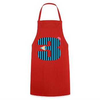 STYLO BLEU TROIS NUMÉROS 3 ÉLÈVES DE TROISIÈME ANNÉE - Tablier de cuisine - rouge - Devant - AI Model Male 185 dark (185cm)