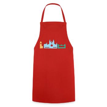 Tourisme Majorque - Tablier de cuisine - rouge - Devant - AI Model Male 185 dark (185cm)