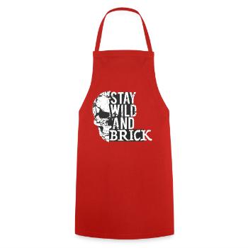 Stay Wild Skull Brick Design - Kochschürze - Rot - Vorne - AI Model Male 185 dark (185cm)