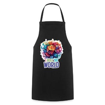 I Role the World – Conception de Jeux de Rôle Fantastique - Tablier de cuisine - noir - Devant - AI Model Male 185 dark (185cm)