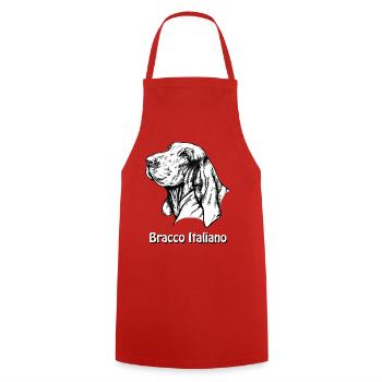 Bracco Italiano Portrait mit Text - Kochschürze - Rot - Vorne - AI Model Male 185 dark (185cm)
