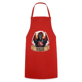 Do Not Feed The Dragon Fantasy RPG Shirt - Cooking Apron - red - Front - AI Model Male 185 dark (185cm)