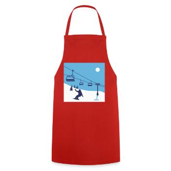Mountain Snowboard T-Shirt - Kochschürze - Rot - Vorne - AI Model Male 185 dark (185cm)