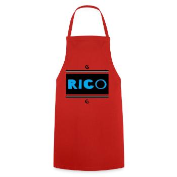 Rico - Kochschürze - Rot - Vorne - AI Model Male 185 dark (185cm)