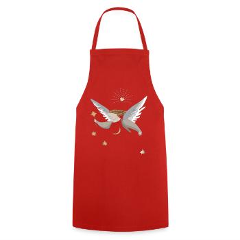 Christmas Angel, Merry Christmas - Cooking Apron - red - Front - AI Model Male 185 dark (185cm)