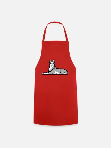 Loup solitaire tchétchène - Tablier de cuisine - rouge
