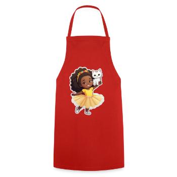 Enfant joyeux avec chat en tutu - Tablier de cuisine - rouge - Devant - AI Model Male 185 dark (185cm)