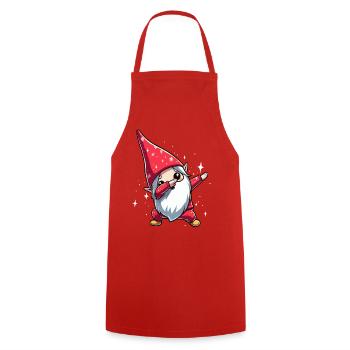 Dabbing Imp Kawaii Santa - Cooking Apron - red - Front - AI Model Male 185 dark (185cm)