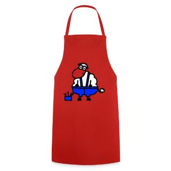 Handwerkerschaf, Held der Arbeit - Kochschürze - Rot - Vorne - AI Model Male 185 dark (185cm)
