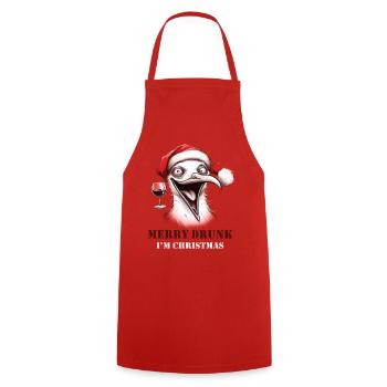 Merry Drunk I'm Christmas Bier Spruch Weihnachten - Kochschürze - Rot - Vorne - AI Model Male 185 dark (185cm)