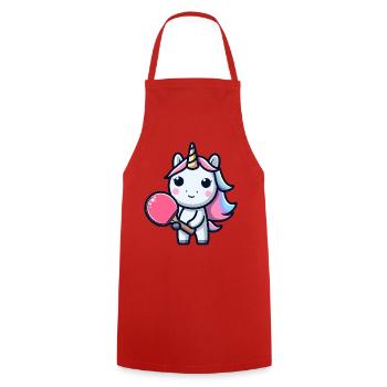 Licorne Licorne avec raquette de tennis de table pour - Tablier de cuisine - rouge - Devant - AI Model Male 185 dark (185cm)