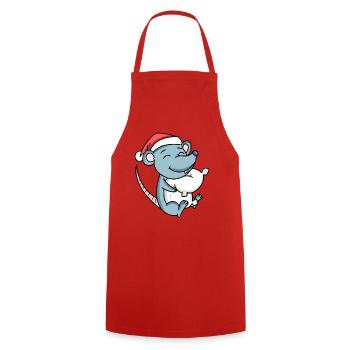 Souris Mignon Fatigué Noël - Tablier de cuisine - rouge - Devant - AI Model Male 185 dark (185cm)