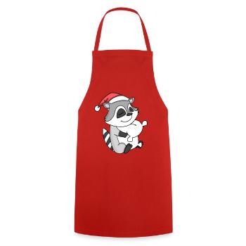 raton laveur mignon fatigué Noël - Tablier de cuisine - rouge - Devant - AI Model Male 185 dark (185cm)