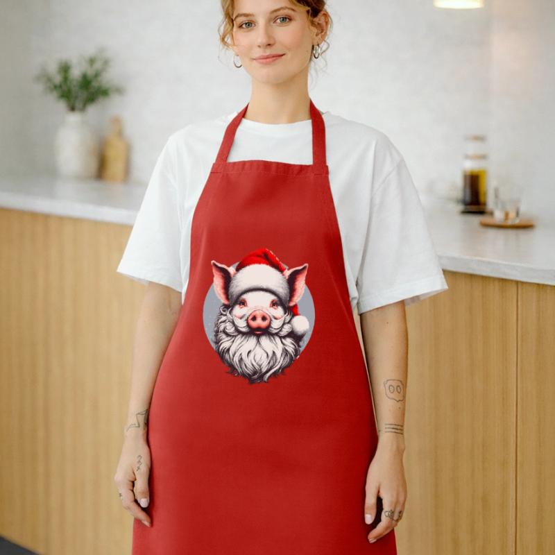 Conception de pull de Noël : Cochon comme Père Noël - Noël Tablier de cuisine