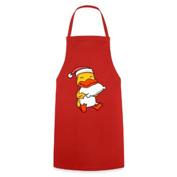 Canard Mignon Fatigué Dormir À Noël - Tablier de cuisine - rouge - Devant - AI Model Male 185 dark (185cm)