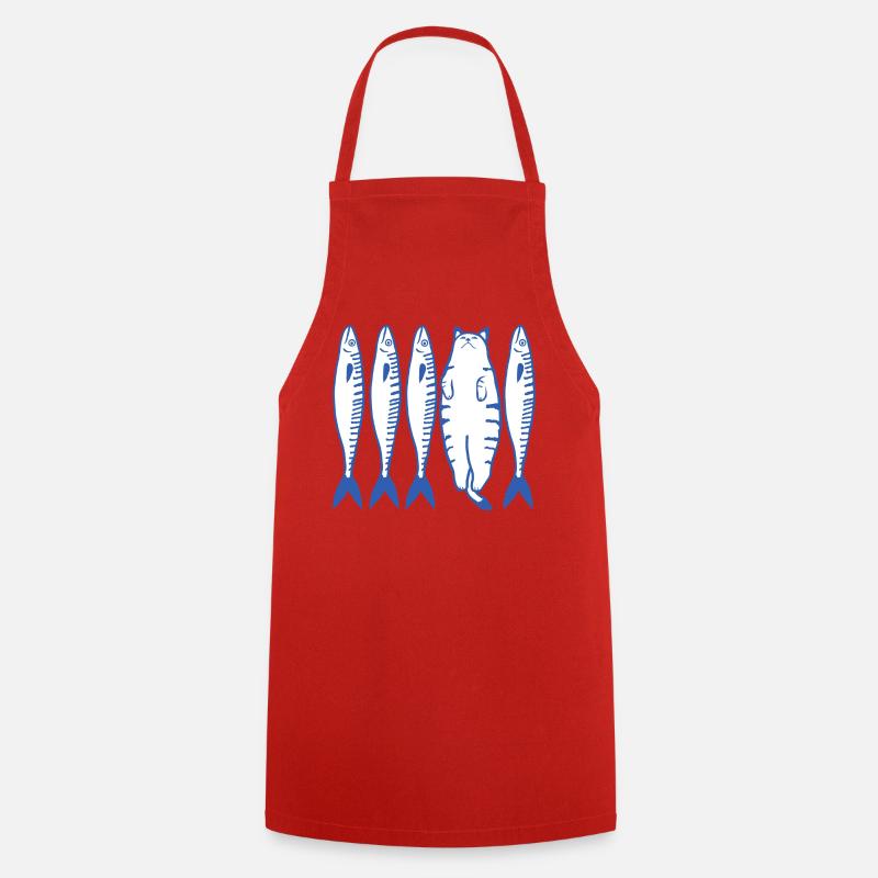 chat blanc et companie - Tablier de cuisine - rouge