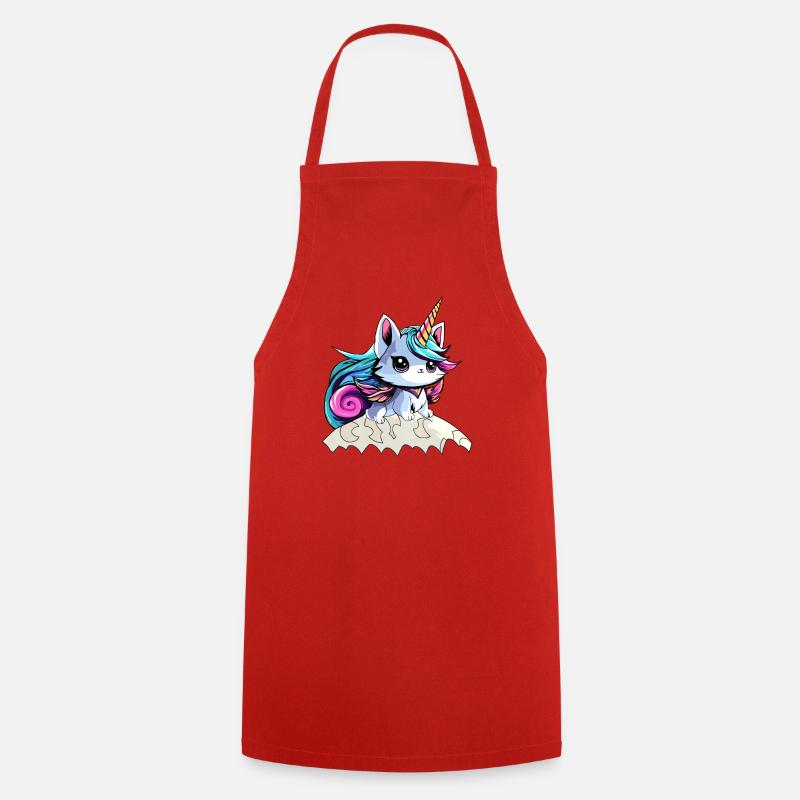 Chat licorne Féerique - Tablier de cuisine - rouge