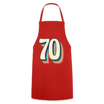 T-Shirt rétro Vintage numéro 70 soixante-dix - Tablier de cuisine - rouge - Devant - AI Model Male 185 dark (185cm)