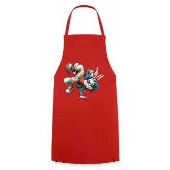 Pâques Lapin de Pâques dansant Breakdance - Tablier de cuisine - rouge - Devant - AI Model Male 185 dark (185cm)