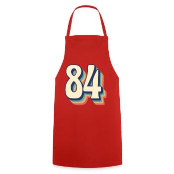 T-Shirt rétro Vintage numéro 84 quatre-vingt-quatre - Tablier de cuisine - rouge - Devant - AI Model Male 185 dark (185cm)