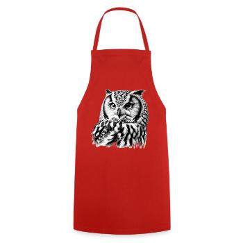 Hibou - Tablier de cuisine - rouge - Devant - AI Model Male 185 dark (185cm)
