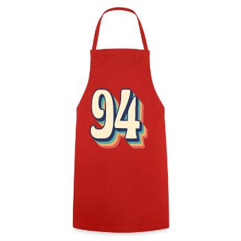 T-Shirt rétro Vintage numéro 94 quatre-vingt-quatorze - Tablier de cuisine - rouge - Devant - AI Model Male 185 dark (185cm)
