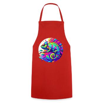 Chameleon - Cooking Apron - red - Front - AI Model Male 185 dark (185cm)